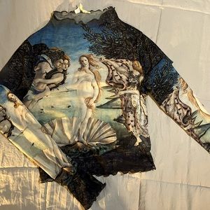 Long sleeve see through crop top